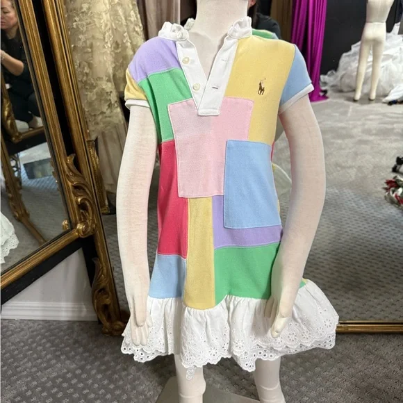 Polo by Ralph Lauren Kids Colorful Patchwork Polo Dress - Picture 2 of 4